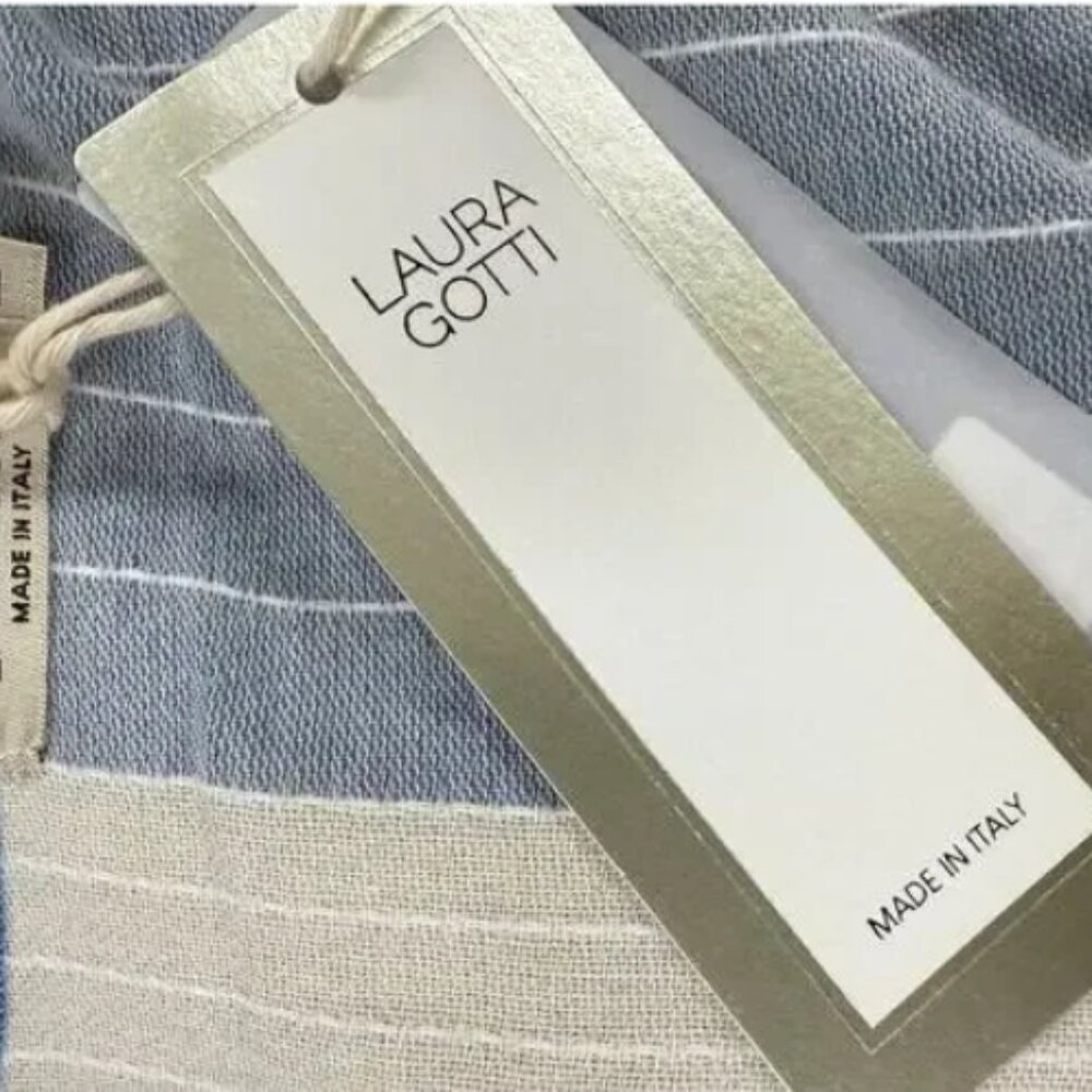 NWT Laura Gotti Blue Striped Midi Dress Made in Italy Coastal Artisan - Picture 7 of 8